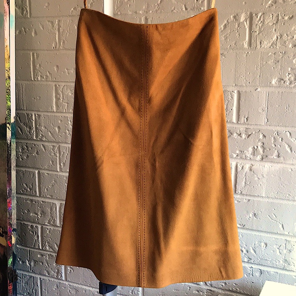 100% suede leather skirt